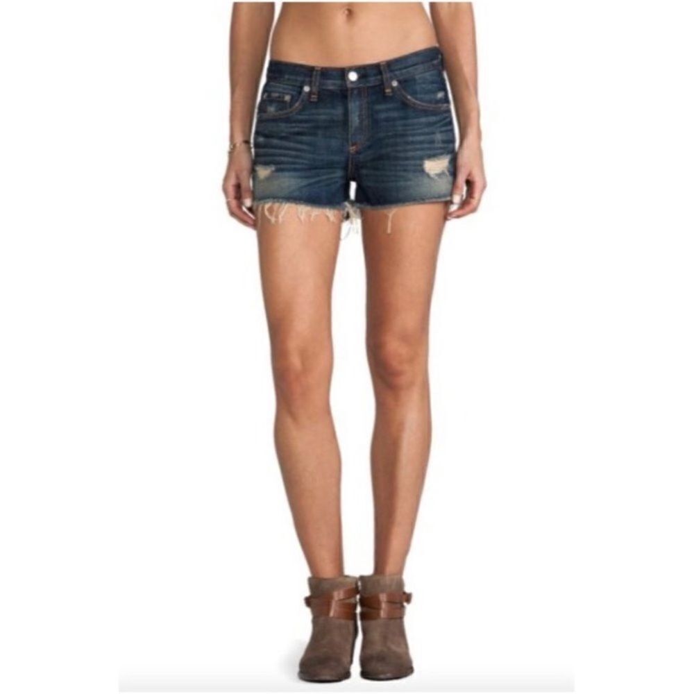 Rag & Bone Mila Denim Shorts In Sheffield Distressed Cut Off Style Size 30